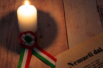 Hungarian cockade with candle and National song