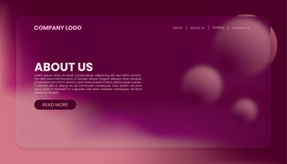 purple pink peach circle mesh gradient glass texture website landing page or homepage template