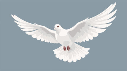 Abstract pure white dove in flight. simple Vector art