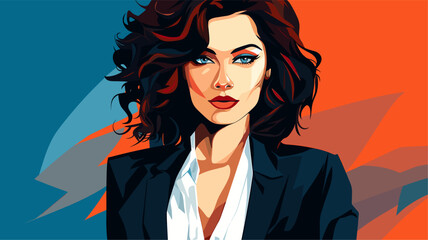 Abstract woman in a professional attire. simple Vector art