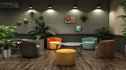 Living area for office design or coffee shop.