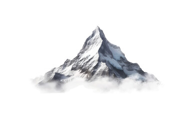Snow Covered Mountain in the Middle of the Day. A photo of a mountain covered in snow, taken during daylight hours. on White or PNG Transparent Background. - Powered by Adobe