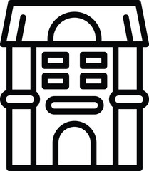 Warsaw traditional house icon outline vector. National historical heritage. Poland landmark square