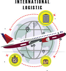 Logistic and delivery worldwide shopping icon. Express, fast delivery company.