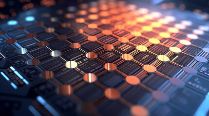 Close-up view of computer microchip