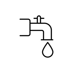 Tap water outline icons, minimalist vector illustration ,simple transparent graphic element .Isolated on white background