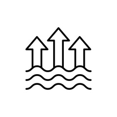 High wave outline icons, minimalist vector illustration ,simple transparent graphic element .Isolated on white background