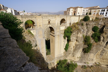 Fototapeta na wymiar A roman bridge in the city Ronda