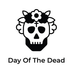 An amazing day of the dead icon in editable style, isolated on white background