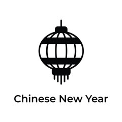 Unique and trendy vector design of chinese lantern, chinese new year icon