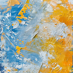 Azure Horizon: Abstract Landscape in Blue and Yellow