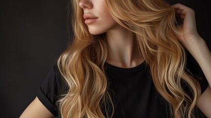 Studio portrait of a beautiful blonde hair woman. Ai generated image