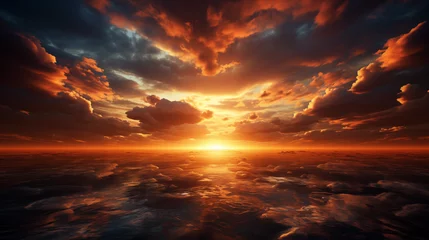 Foto op Plexiglas anti-reflex sunset in the clouds © Surasri