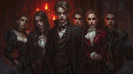 Vampire School Night: A group of tween vampires attending a school for young vampires, learning about their powers and heritage