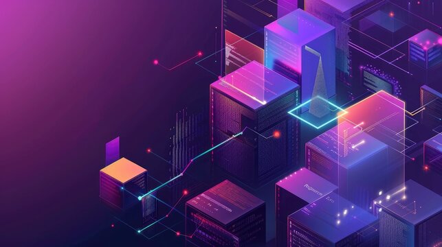 A 3D banner showcasing a dynamic code snippet transforming into a finished software product, symbolizing the software development process
