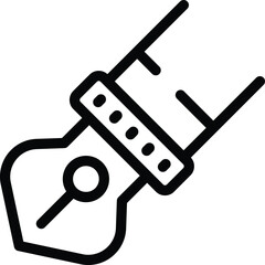 Inkwell pen icon outline vector. Calligraphic medieval instrument. Typography writing tool