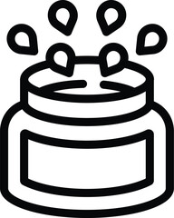 Ink pot icon outline vector. Drawing fluid. Writing material supply