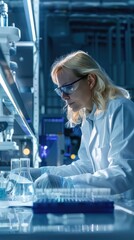 researcher in the laboratory conducting research