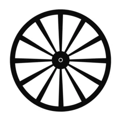 Fotobehang fortune wheel black silhouette, Wheel of fortune black icon symbol. © tuliart24