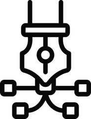 Dip pen applicator icon outline vector. Nib pencil handwriting tool. Dunk calligraphy instrument