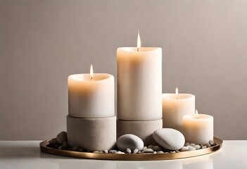 Fototapeta na wymiar candles in a plate
