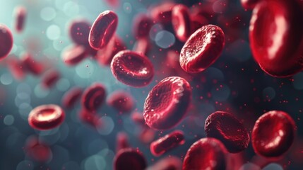 macro photograph of blood cells under a microscope 