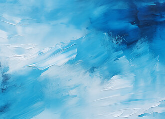 Azure Depths: Abstract Painting in Blue and White