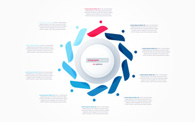 Ten option circle infographic design template. Vector illustration