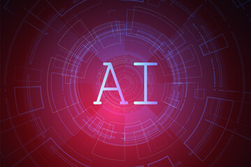 Artificial Intelligence ,AI chipset on circuit board, futuristic Technology Concept	
