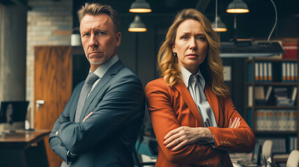 Success Company Team Portrait of Man and Woman in Office