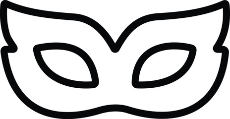 Carnival mask line icon. Simple black icons of masquerade mask, for party, parade and carnival, for Mardi Gras and Halloween. Mask elements. Face mask
