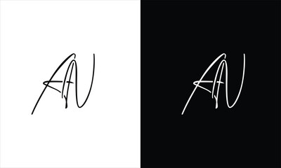 Alphabet NA or AN illustration monogram vector logo template - obrazy, fototapety, plakaty
