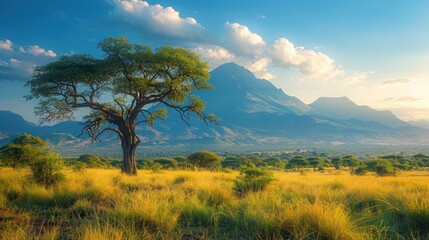 Fototapeta premium panorama in Serengeti national park African