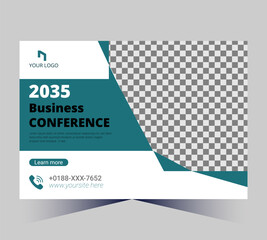 Conference flyer and invitation banner template design.