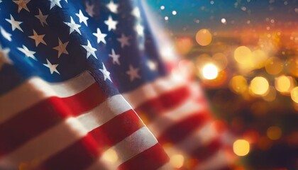 blurred american flag background  - obrazy, fototapety, plakaty