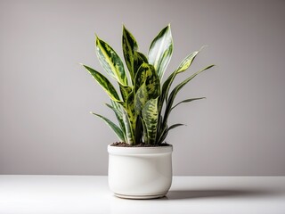  New snake plant isolated on a white