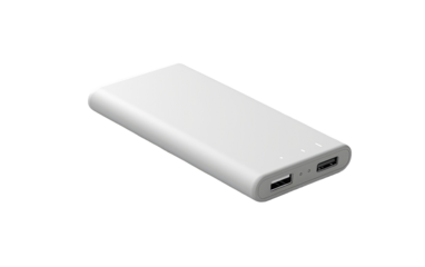 White Power Bank. An image showcasing a white power bank on White or PNG Transparent Background.