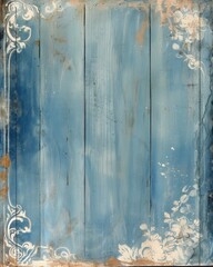 Light blue wooden background and banner.