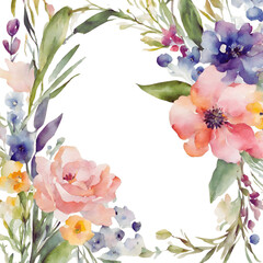watercolor spring florals on a white background - 1