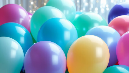background of colorful balloons. holiday and party atmosphere