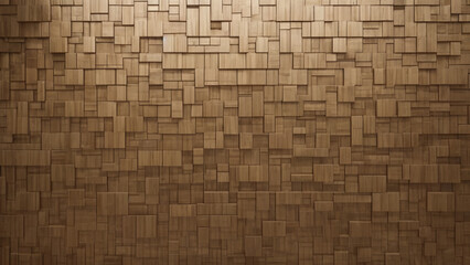 A wooden wall with a pattern of squares