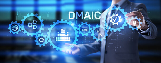 DMAIC SIx sigma lean manufacturing development technology concept. - obrazy, fototapety, plakaty