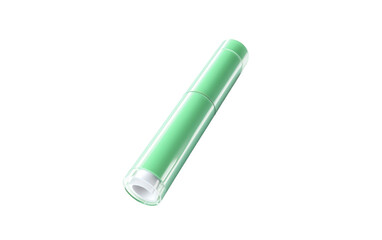 Green Plastic Tube. A green plastic tube placed on White or PNG Transparent Background.