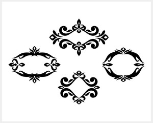 Vintage element isolated. Damask frame border pattern. Engraving stencil Vector stock illustration. EPS 10
