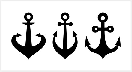 Stencil anchor clipart isolated. Sea symbol Vector stock illustration. EPS 10