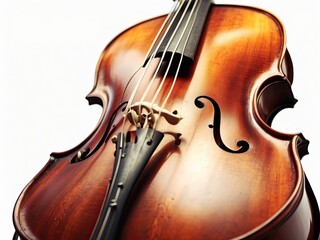 Cello close-up, isolated on a white background