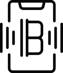 Bitcoin invest mobile app icon outline vector. Trading digital platform. Virtual token asset