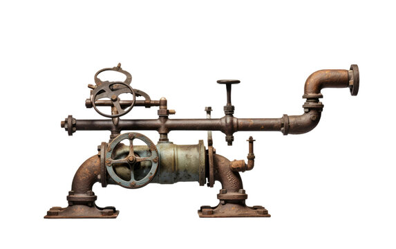 An Old Fashioned Water Pump. An image of an old fashioned water pump. on White or PNG Transparent Background.