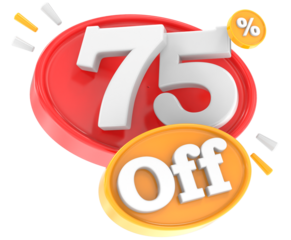 75 percent discount Red With Yellow 3d render