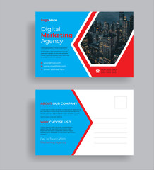 Modern post card design template.